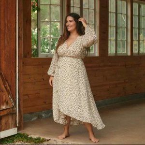Christy Dawn Bergen Wrap Floral Long Sleeve Dress Extended Autumn Breeze NWT